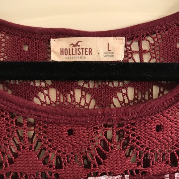 Hollister Maroon 3/4 Sleeve Shirt - Picture 2 of 3